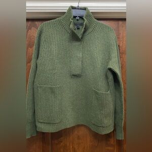 J. Crew Lambswool Snap Ribbed Popover in Army Green Sz S H4160 from 2017